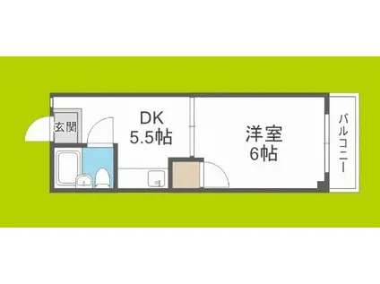 プラザハイツ大西(1DK/3階)の間取り写真