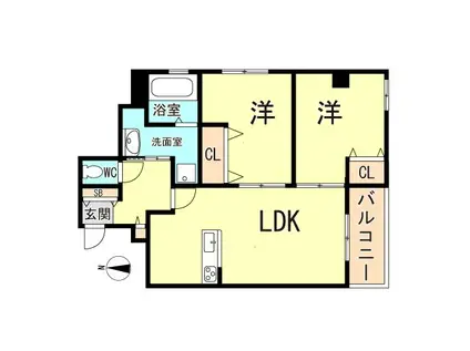 マノワール・ラ山本通(2LDK/4階)の間取り写真