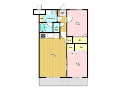 ヴィラレジェンダ(2LDK/1階)の間取り写真