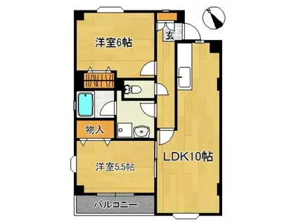 エスポワール宮崎台N(2LDK/1階)の間取り写真