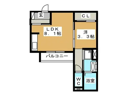 コラージュくりた(1LDK/1階)の間取り写真