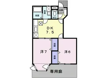 コージー・コート(2DK/1階)の間取り写真