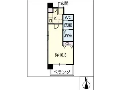 セントフィオーレ松原(1K/5階)の間取り写真