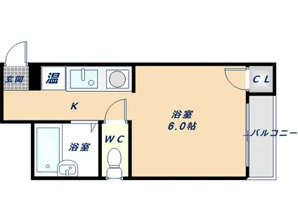 レナトゥス新深江(1K/2階)の間取り写真