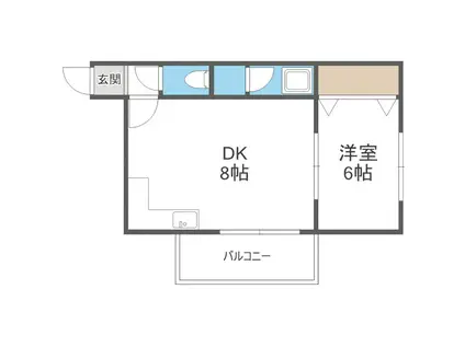 グレイシャス本郷(1LDK/3階)の間取り写真