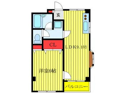 センチュリー赤羽(1LDK/3階)の間取り写真