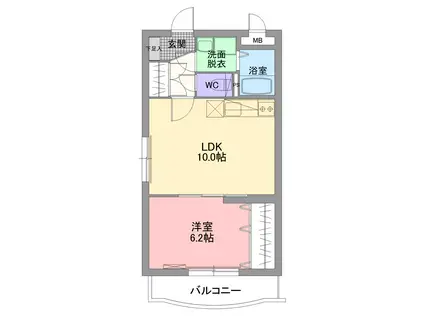 ジュエルSK(1LDK/3階)の間取り写真