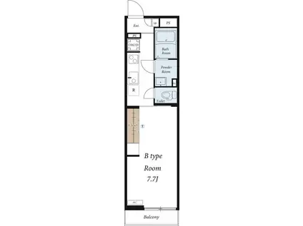 リブリ・FERIO IV(1K/2階)の間取り写真