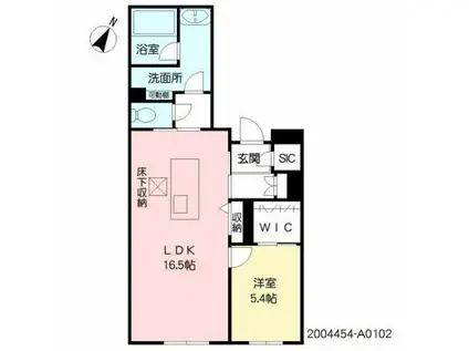 FORENA TERRACE 大橋(1LDK/1階)の間取り写真