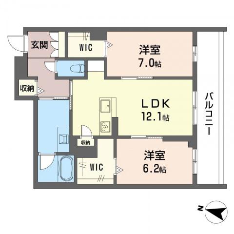 グレイス(2LDK/1階)の間取り写真