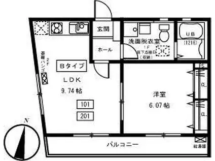 クレッシェンテ(1LDK/1階)の間取り写真