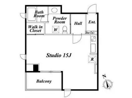 プレミアステージ芝公園(ワンルーム/2階)の間取り写真
