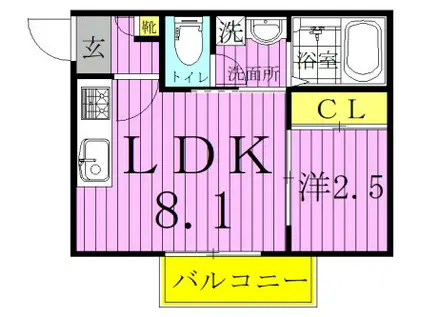 REGALEST ADAGIOレガリスト アダージョ(1LDK/3階)の間取り写真