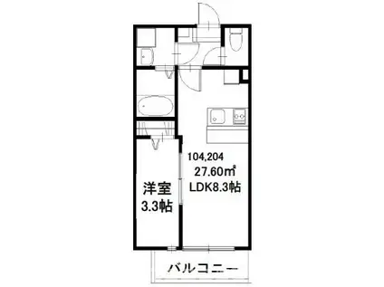 T´ABBY(1LDK/1階)の間取り写真