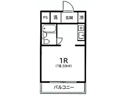 プレミアム成増(ワンルーム/3階)の間取り写真