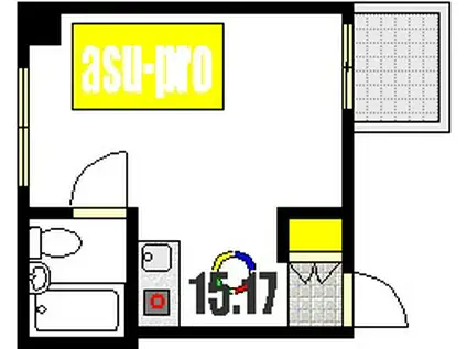 アスプロパラティ5(ワンルーム/4階)の間取り写真