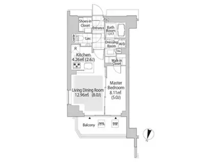 パークフラッツ渋谷神山町 7階(1LDK/7階)の間取り写真