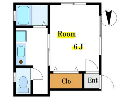 東京メトロ東西線 東陽町駅 徒歩11分 3階建 築39年(1K/1階)の間取り写真