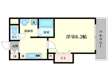 みおつくし岸里II(1K/9階)の間取り写真