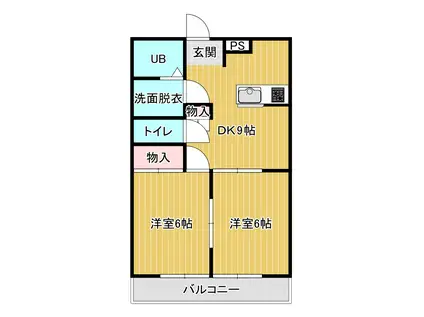 コーポラスたさきIX(2DK/2階)の間取り写真