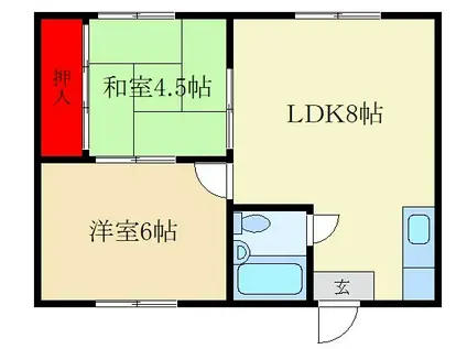 アルビオンハイツ(2LDK/2階)の間取り写真