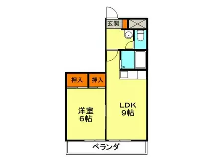 第5みなもとビル(1LDK/2階)の間取り写真