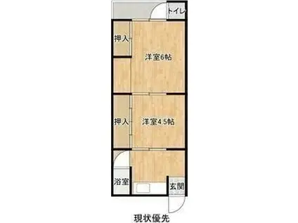 長田区高取山町アパート(2K/1階)の間取り写真