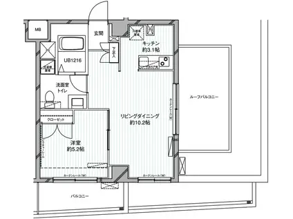 ウェルストーン八幡山(1LDK/4階)の間取り写真