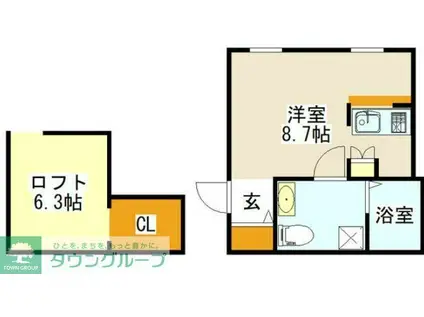 プリマガーデン穂の香壱番館(ワンルーム/1階)の間取り写真