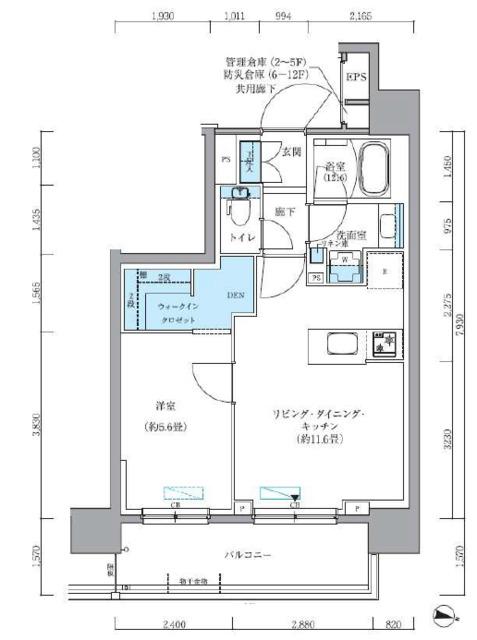 パークアクシス新大橋(1LDK/10階)の間取り写真
