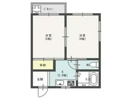コーポ日の出(2K/2階)の間取り写真