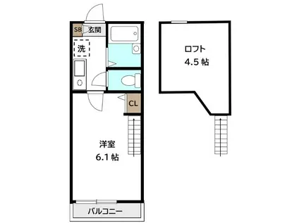 グリーンハウス宮崎台(1K/1階)の間取り写真
