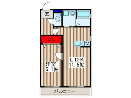 グランデ スペランサ(1LDK/1階)の間取り写真