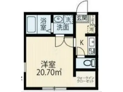 アベニール三ツ沢中町 B棟(1K/1階)の間取り写真