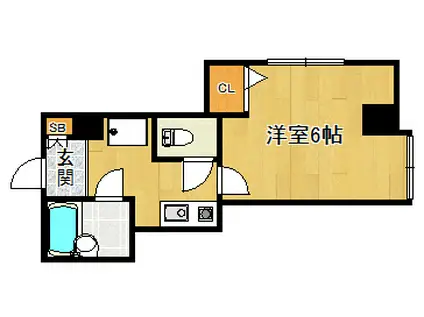 エントランスライフ白梅町(1K/3階)の間取り写真