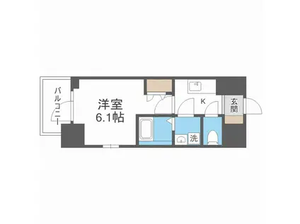 エスリードレジデンス大阪本町(1K/5階)の間取り写真