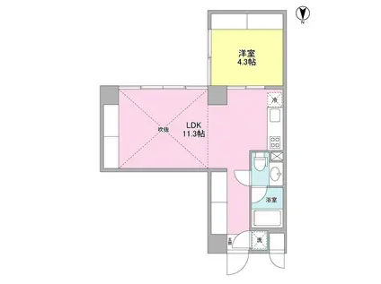 WELL TOWER(1LDK/6階)の間取り写真