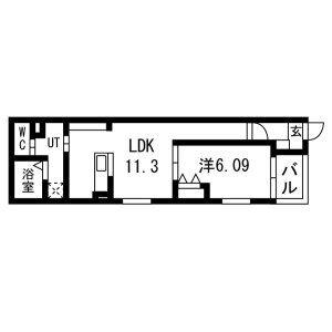 リヴェール元中野II(1LDK/2階)の間取り写真