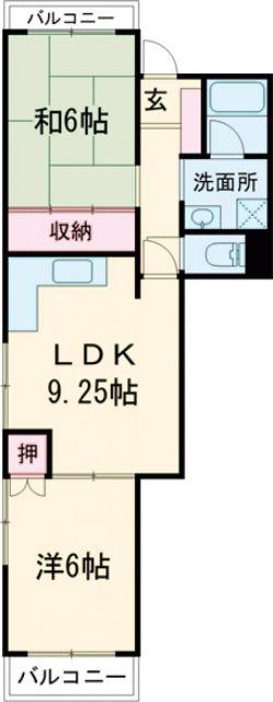 ジョイフル赤羽(2LDK/2階)の間取り写真