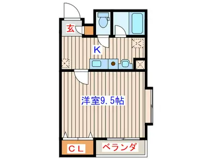 千寿マンション(1K/2階)の間取り写真