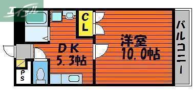 サニーコスモII(1DK/2階)の間取り写真