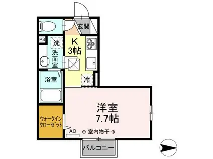 クラージュ(1K/1階)の間取り写真