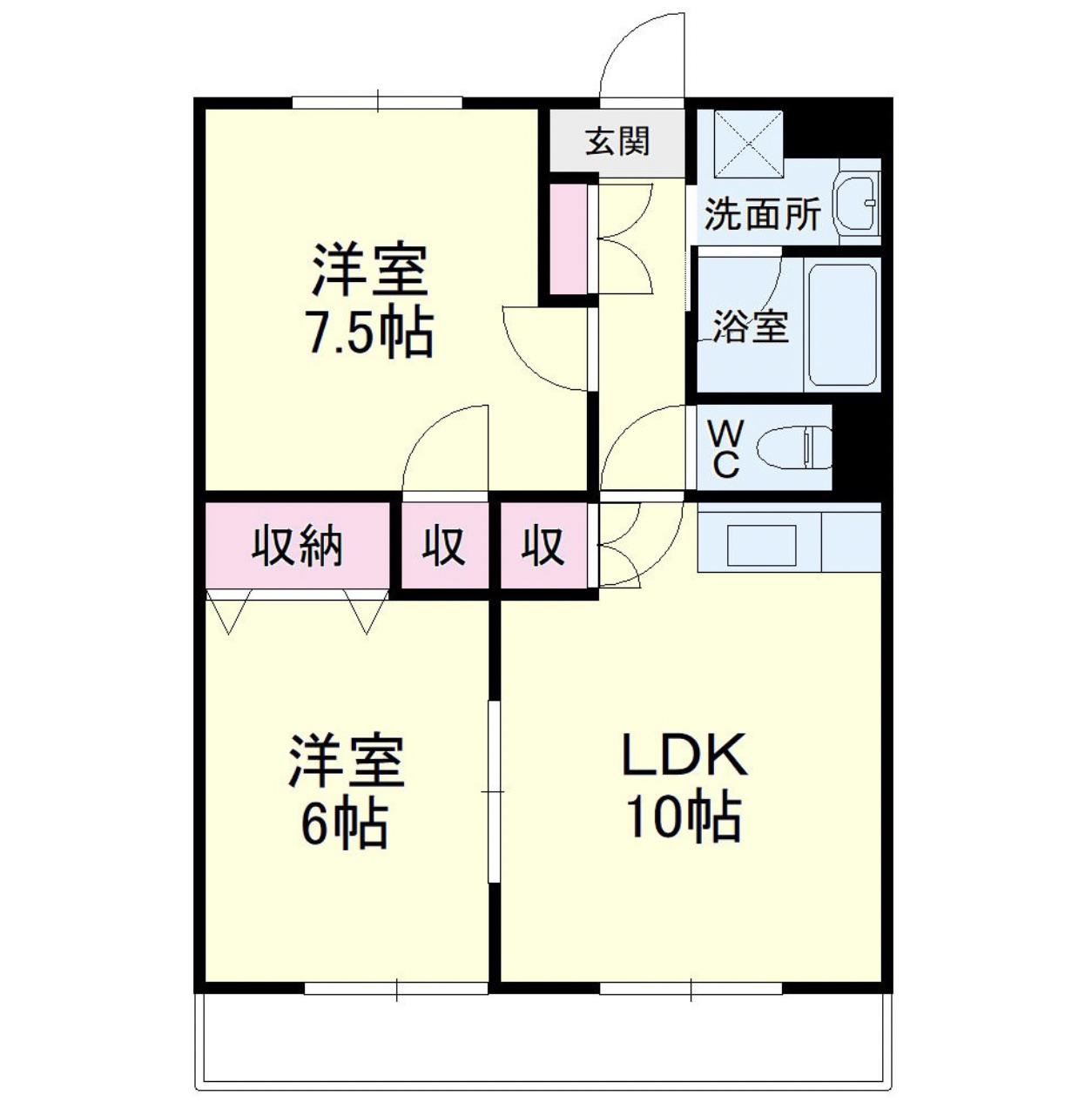 トップアイルII(2LDK/3階)の間取り写真