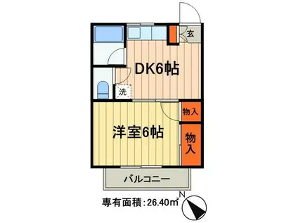 サン・コーポ(1DK/2階)の間取り写真