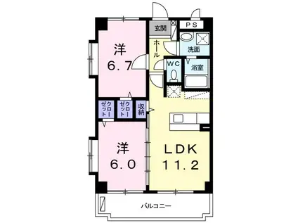 アビタシオンT・K(2LDK/4階)の間取り写真