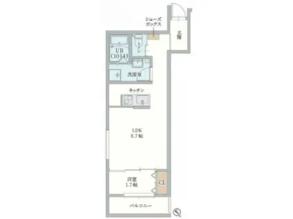 GAZELLE NOAH尼崎尾浜II(1LDK/1階)の間取り写真