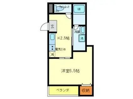 グランメールI(1K/1階)の間取り写真