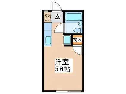 グランドヒル岡上B(ワンルーム/1階)の間取り写真