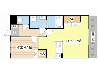 レジデンスコモド(1LDK/1階)の間取り写真