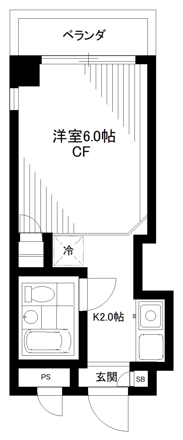 TOP・横浜吉野町(ワンルーム/2階)の間取り写真